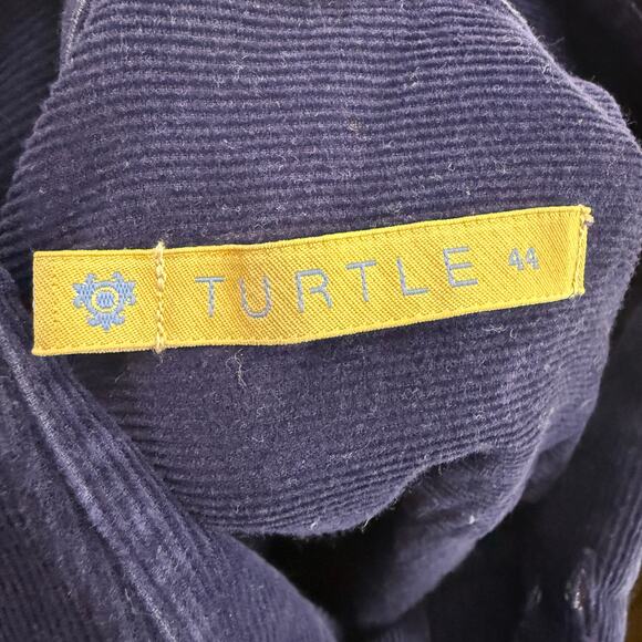 Vintage Turtle Blue Corduroy Short Sleeve Button Front Shirt Mens 44 - Picture 2 of 3